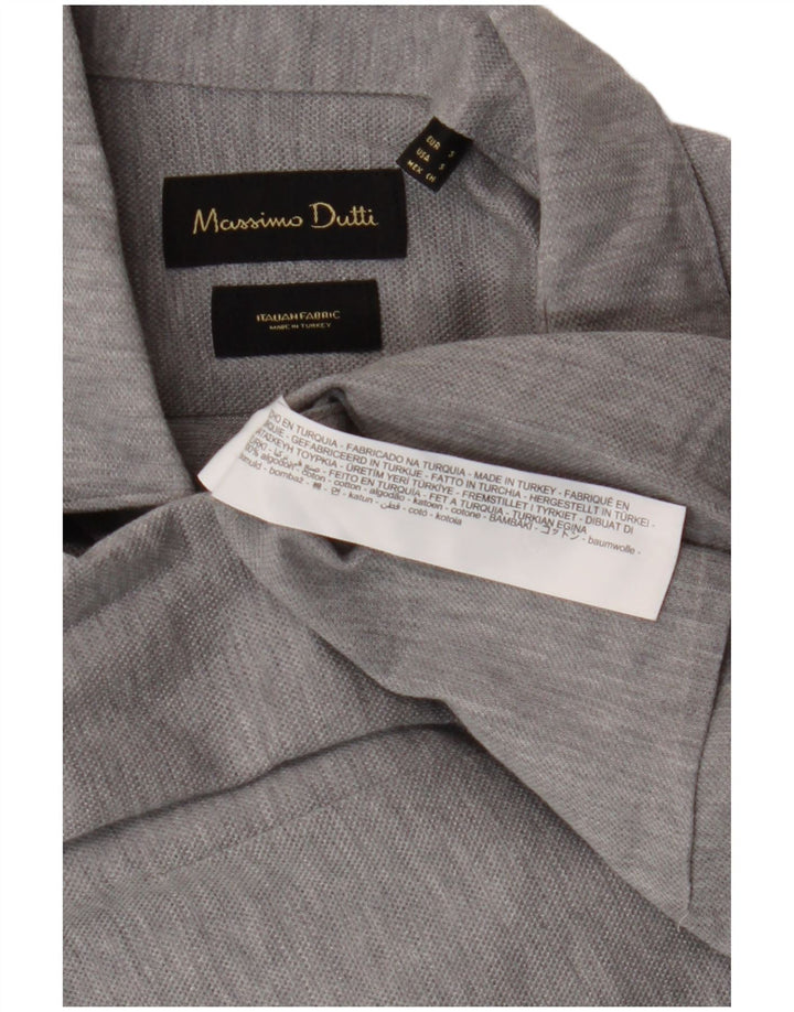 Massimo Dutti Herrenhemd Small Grau Baumwolle