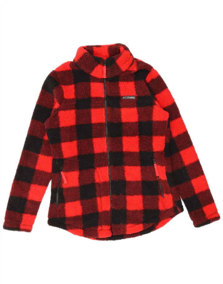 Columbia Damen Fleecejacke UK 14 Mittelrotes Gingham-Polyester