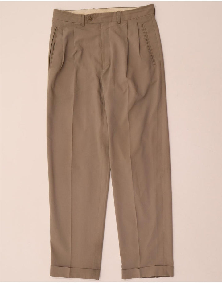 Zara Mens Pegged Suit Hose EU 38 Small W30 L30 Graues Polyester