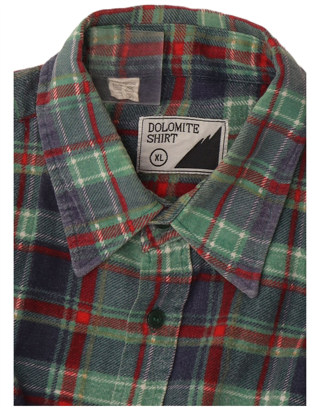 Dolomite Herren-Flanellhemd XL, grün kariert, Baumwolle