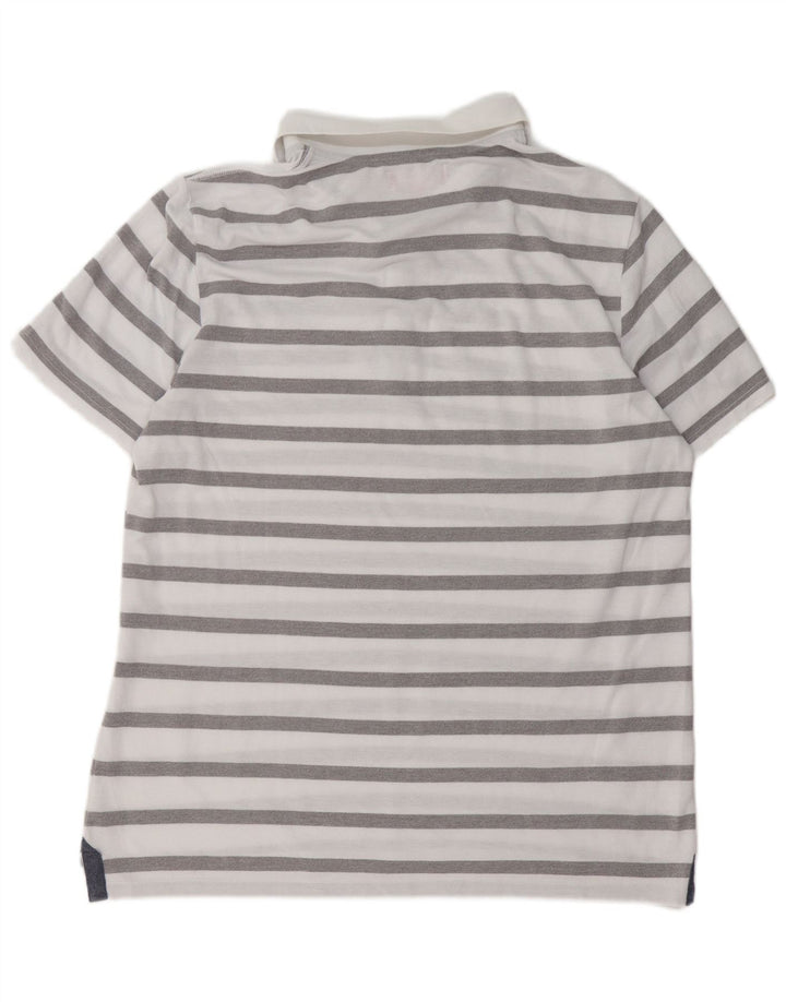 Guess Herren Poloshirt 2XL Weiß gestreift