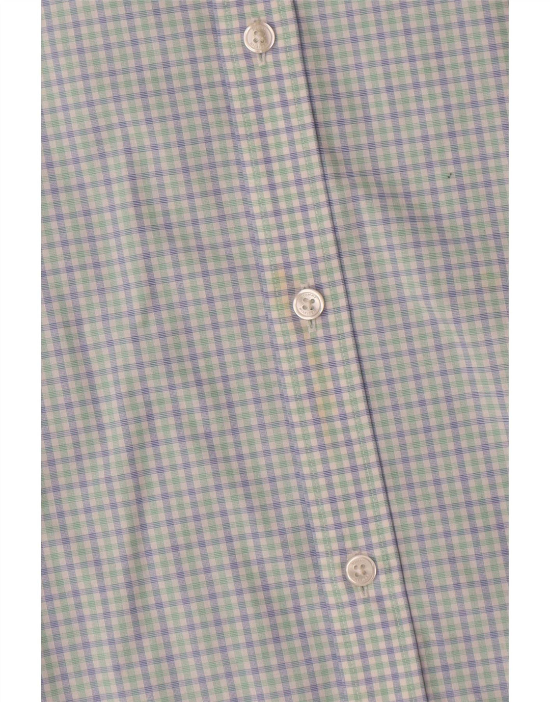Tommy Hilfiger Herren-Hemd mit sportlicher Passform, Größe 15, mittelblaue Gingham-Baumwolle