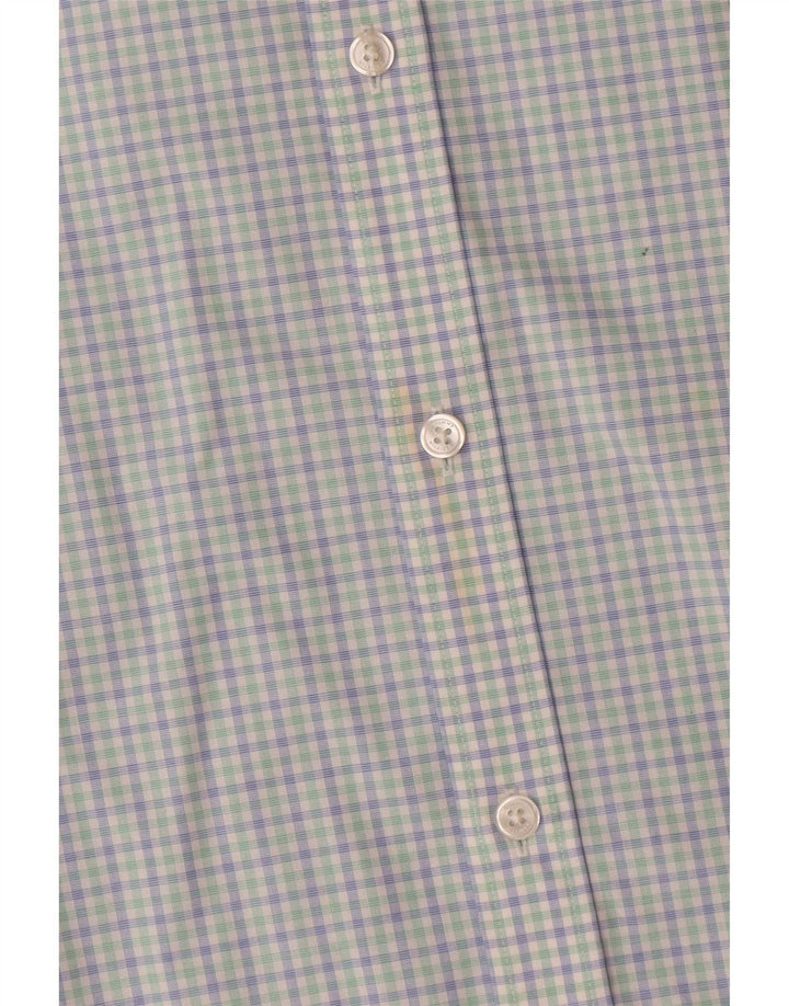 Tommy Hilfiger Herren-Hemd mit sportlicher Passform, Größe 15, mittelblaue Gingham-Baumwolle