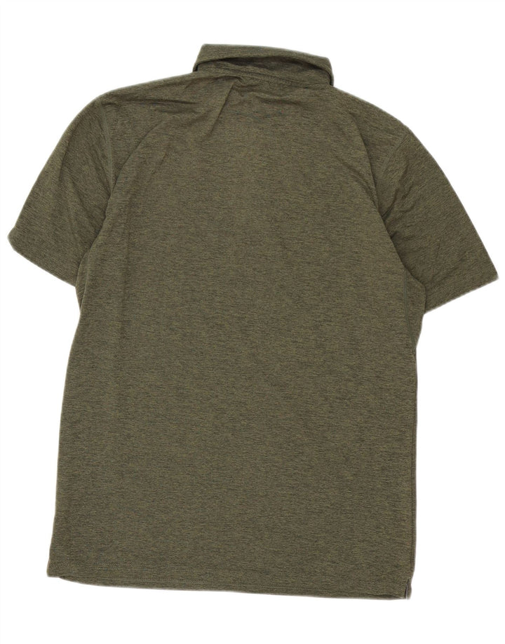 Calvin Klein Herren-Poloshirt aus mittelkhakifarbenem meliertem Polyester
