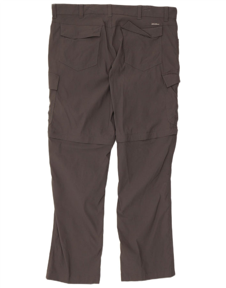 EDDIE BAUER Gerade Cargohose für Herren, W36, L32, graues Nylon