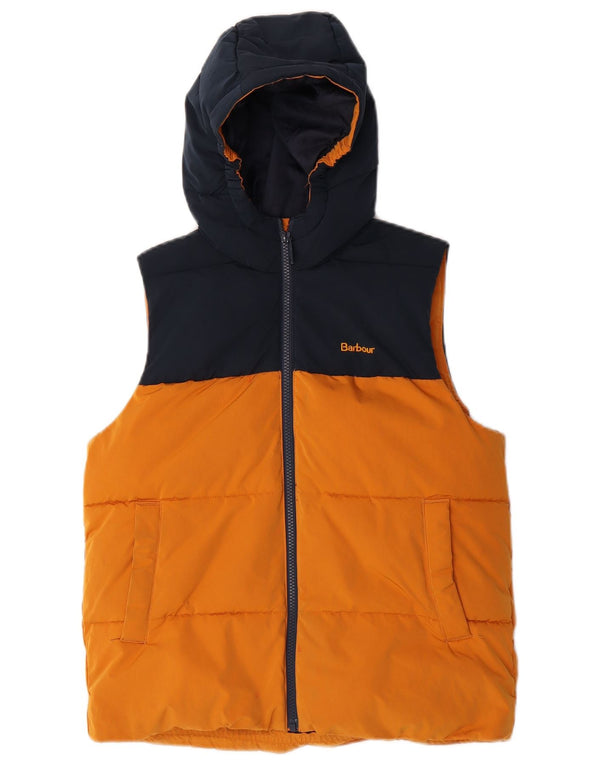 Barbour Wattierte Weste mit Kapuze für Jungen, 14–15 Jahre, 2XL, Orange, Farbblock