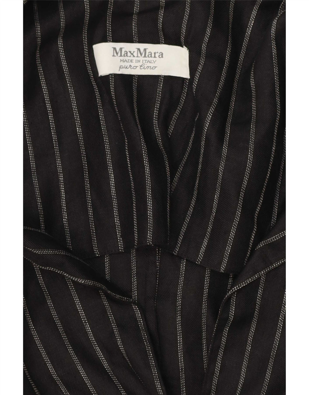 Max Mara Damen-Blazer mit 2 Knöpfen, UK 14, Mittelschwarz, Nadelstreifen
