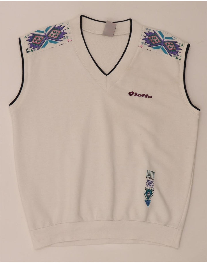 Lotto Herren-Sweatshirt mit Grafik, ärmellos, Mittelweiß, geometrisch