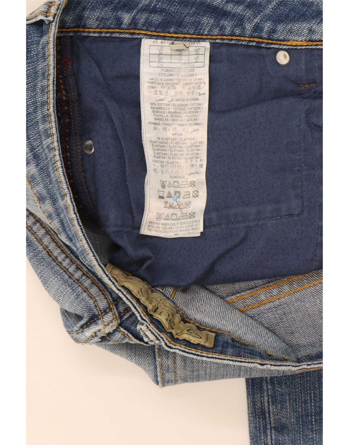 Guess Herren Straight Jeans W32 L29 Blaue Baumwolle