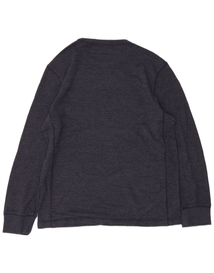 EDDIE BAUER Herren-Top, langärmelig, mittelblau, Baumwolle