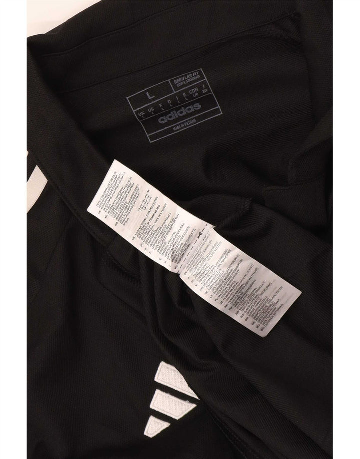 Adidas Herren Aeroready Graphic Regular Fit Poloshirt Großes schwarzes Polyester