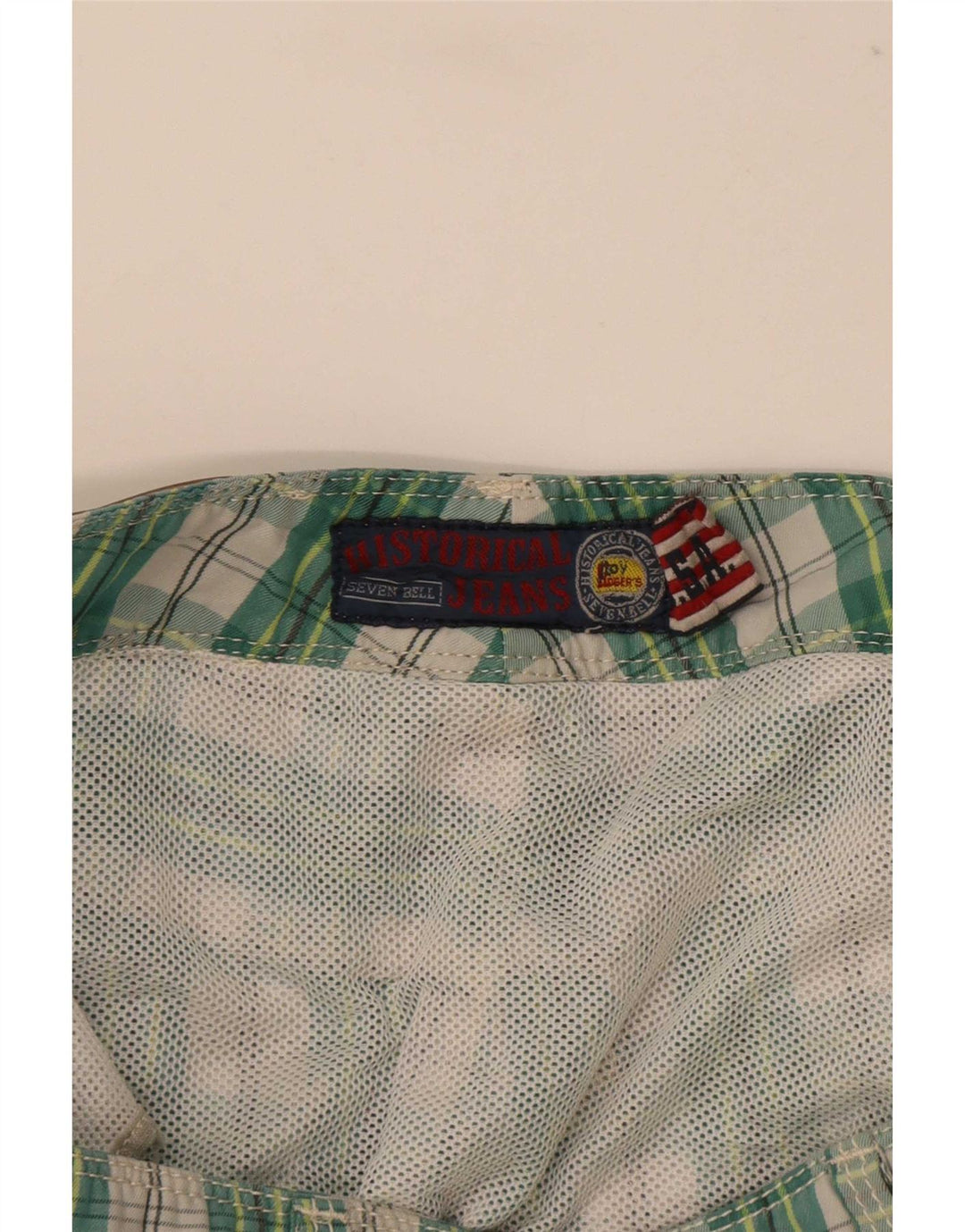 Roy Rogers Herren-Badeshorts, groß, grün kariert, Polyester