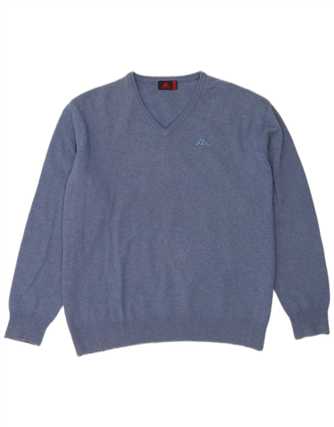 Kappa Herren-Pullover mit V-Ausschnitt, XL, blaue Wolle