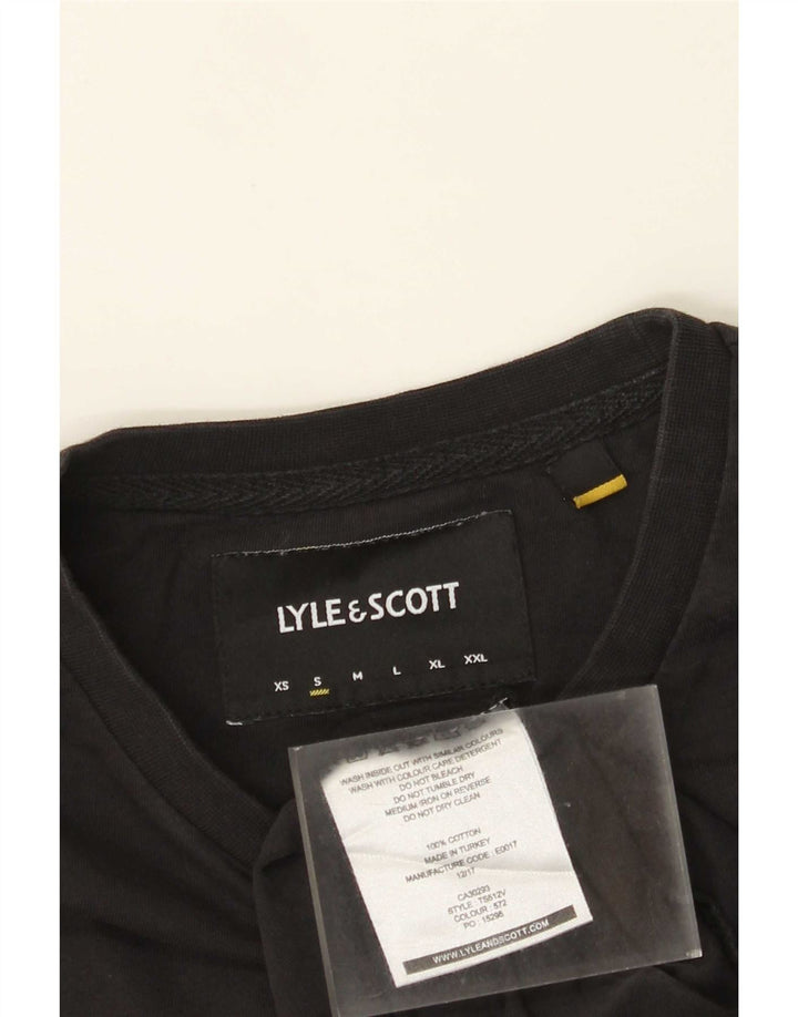 Lyle & Scott Herren-Oberteil, langärmelig, Größe S, Schwarz, Baumwolle
