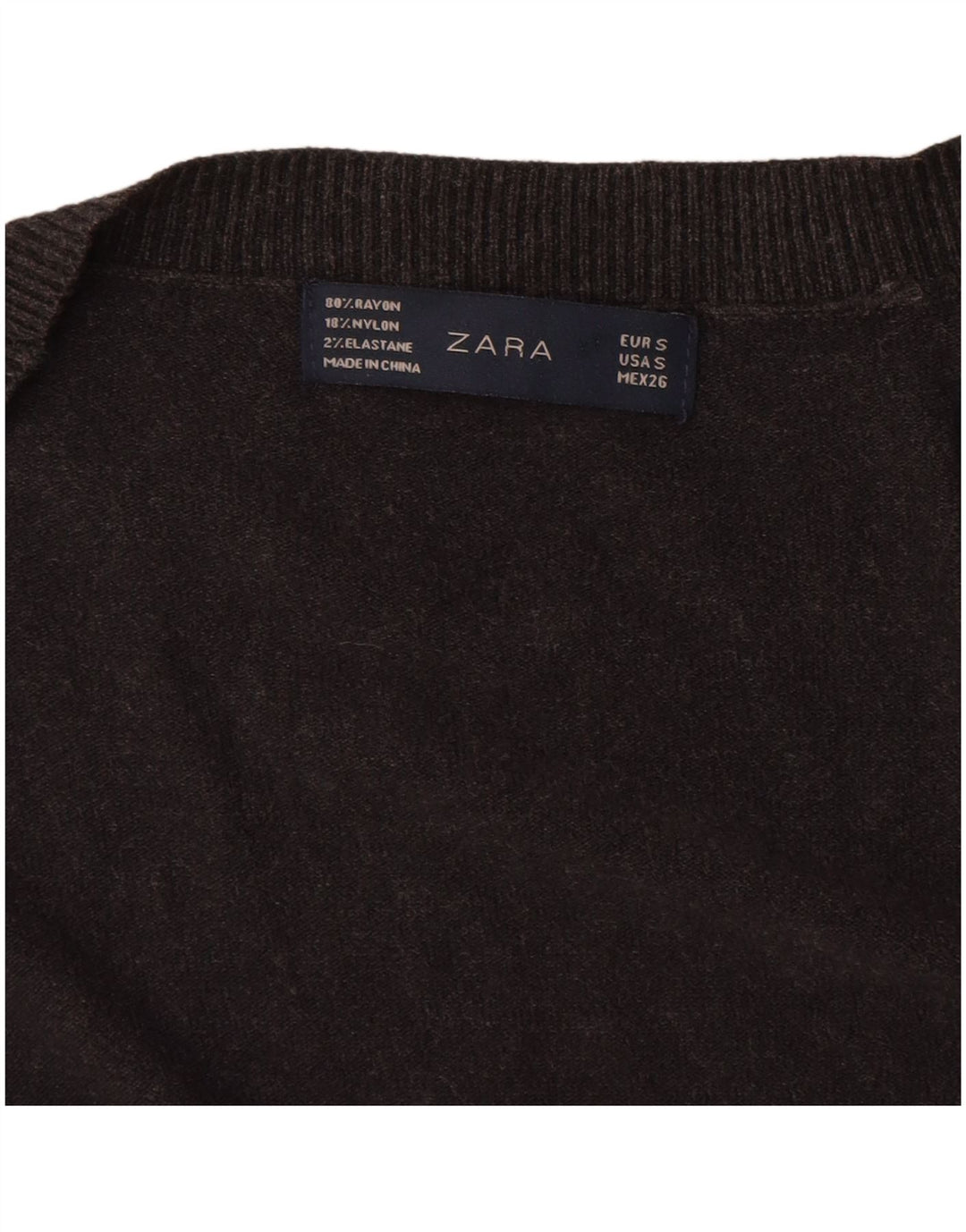 ZARA Damen Longline-Cardigan-Pullover UK 10 Small Grau Rayon