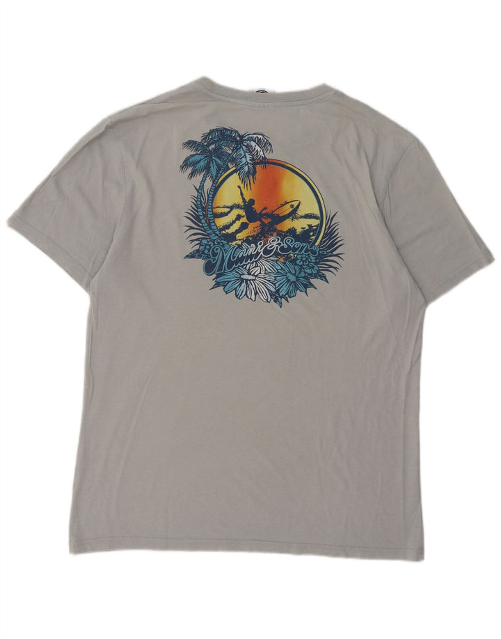 Maui and Sons Herren-T-Shirt mit Grafik, mittelgraue Baumwolle