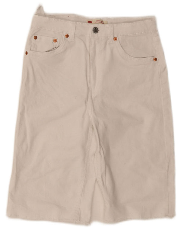 Levi's Mädchen-Bermudashorts mit lockerer Passform und hoher Taille, 13–14 Jahre, W26, Weiß