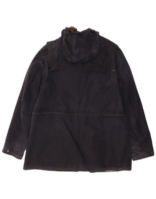 Barbour Damen-Jacke aus gewachster Baumwolle mit Kapuze, UK 12, Mittel, Marineblau