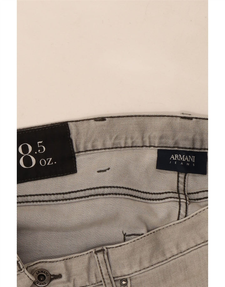 Armani Damen Straight Jeans W33 L28 Grau