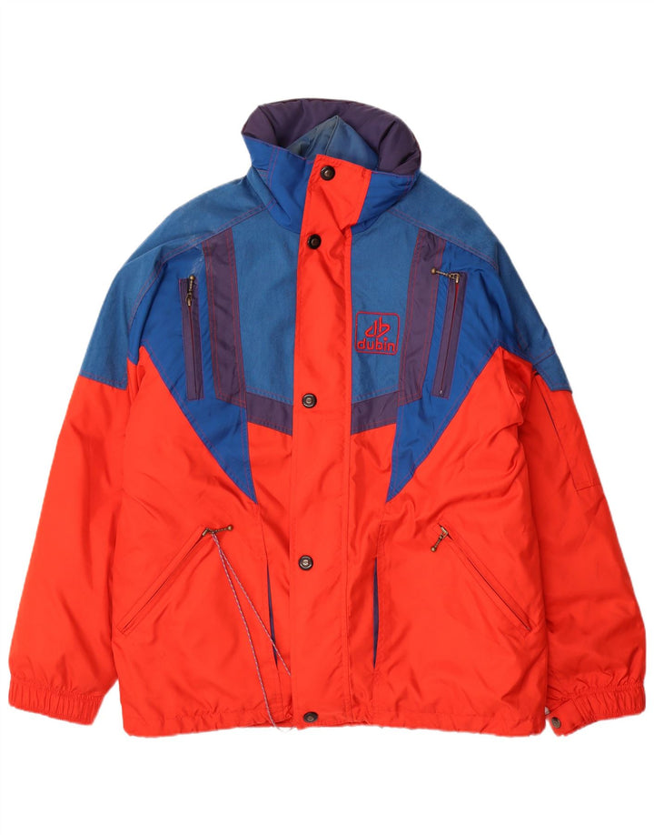 Dubin Herren-Skijacke mit lockerer Passform, Größe 46, klein, rotes Farbblock-Polyester