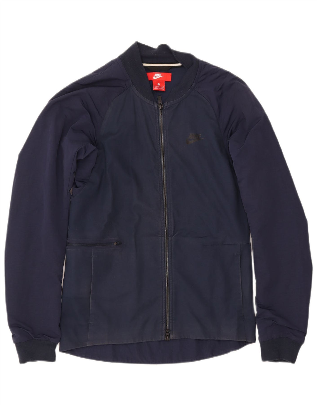 NIKE Herren Bomberjacke UK 36 Small Marineblau Baumwolle