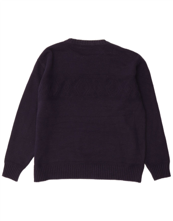 Marks & Spencer Herren-Pullover mit U-Boot-Ausschnitt, groß, marineblaues Acryl