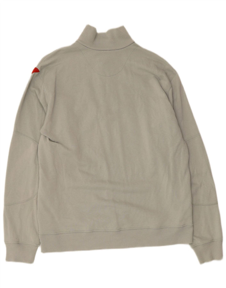 DIADORA Herren-Sweatshirt mit grafischem Reißverschluss und Rundhalsausschnitt, groß, aus grauer Baumwolle