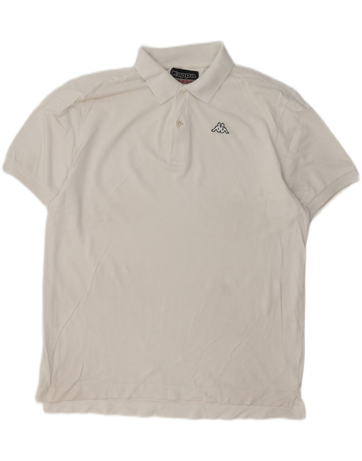 Kappa Herren-Poloshirt, groß, weiße Baumwolle