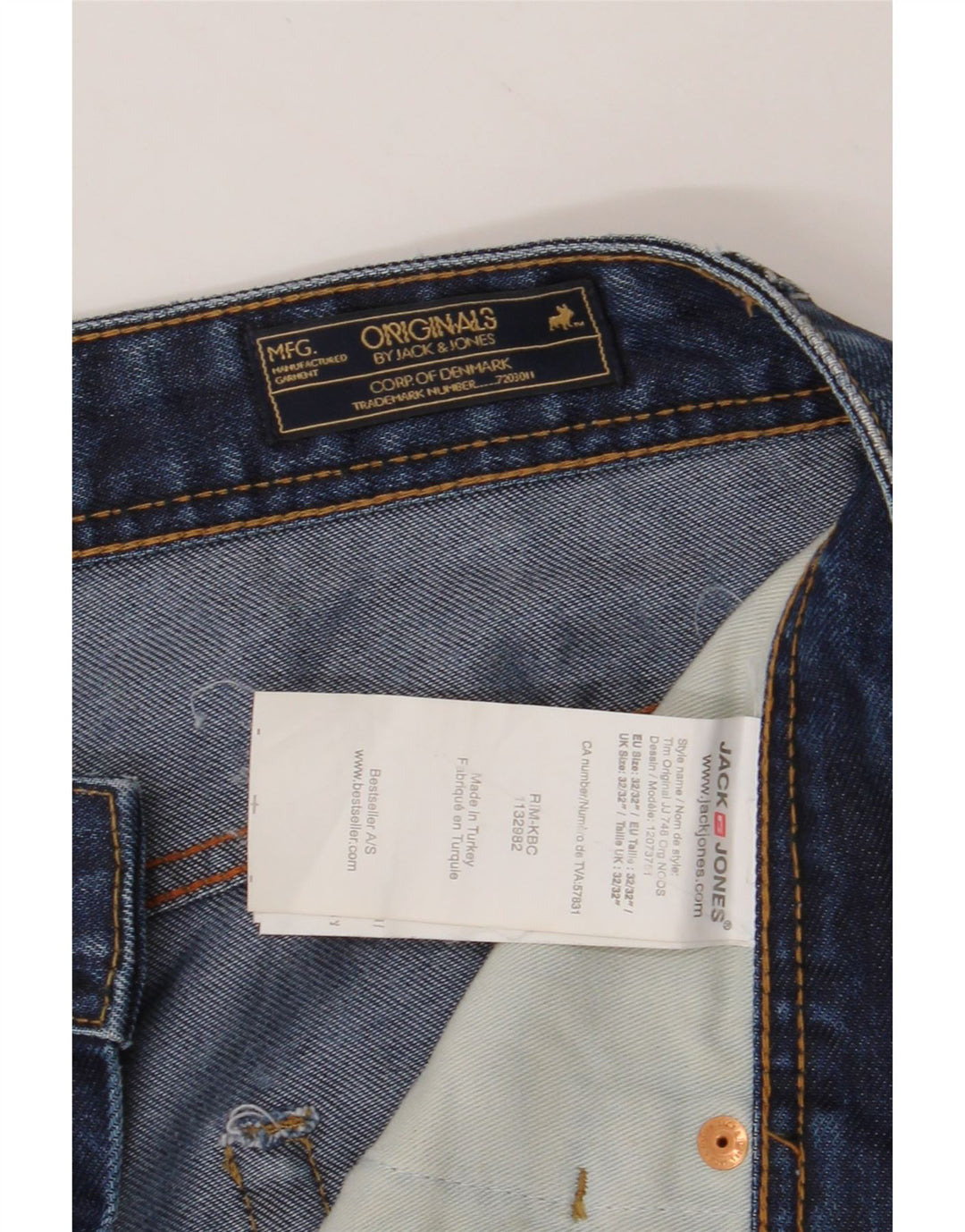 JACK & JONES Mens Slim Fit Denim Shorts W32 Medium Blue Cotton Vintage Jack & Jones and Second-Hand Jack & Jones from Messina Hembry 