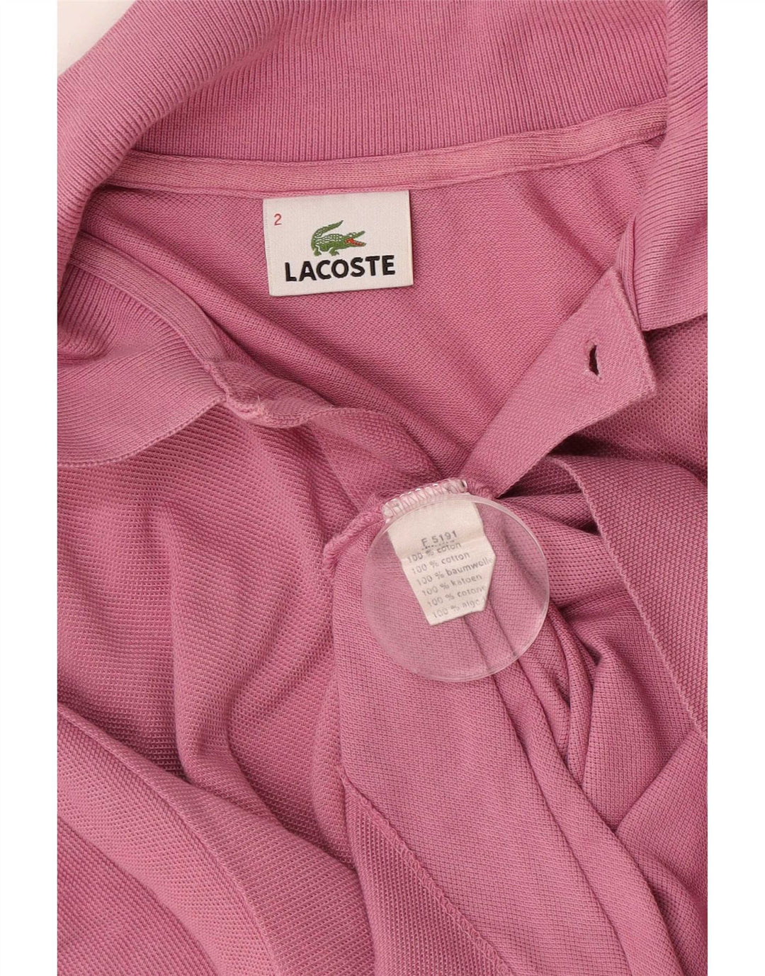 Lacoste Herren-Poloshirt, Größe 2 XS, rosa Baumwolle