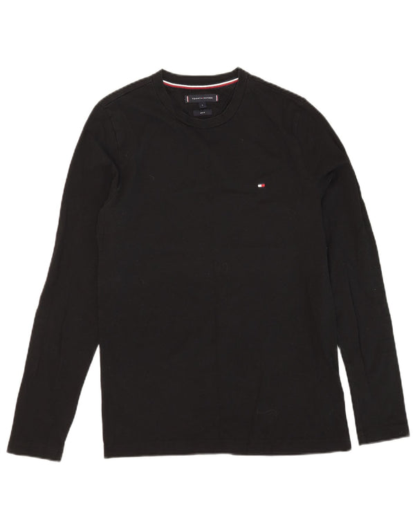 TOMMY HILFIGER Herren Slim Fit Graphic Top Langarm Small Schwarz Baumwolle