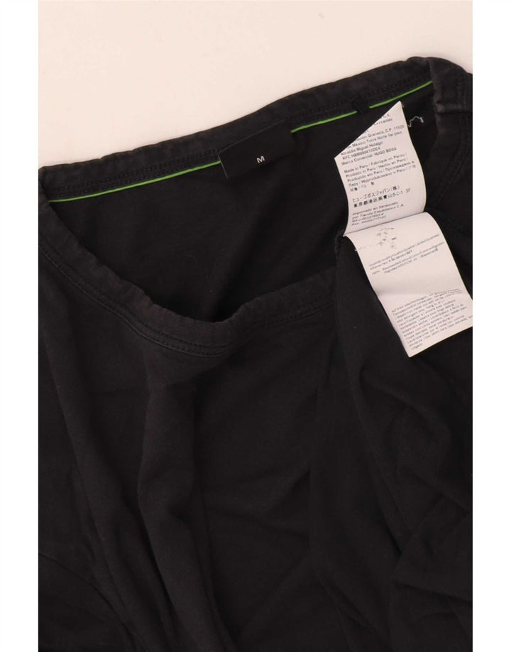 Hugo Boss Herren T-Shirt Top Medium Schwarz Baumwolle
