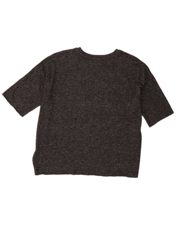 Zara Damen Trafaluc Übergroßes T-Shirt Top UK 10 Small Grau meliert