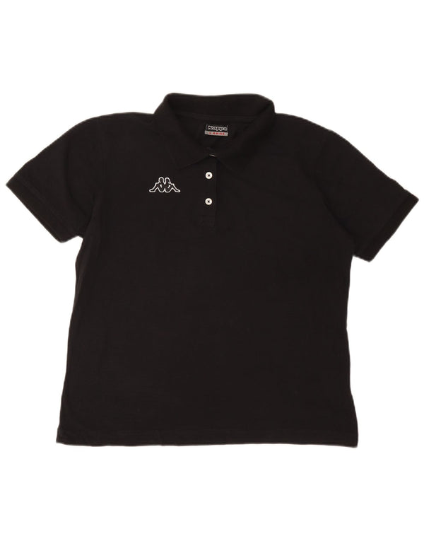 Kappa Damen Poloshirt UK 16 Large Schwarz Baumwolle