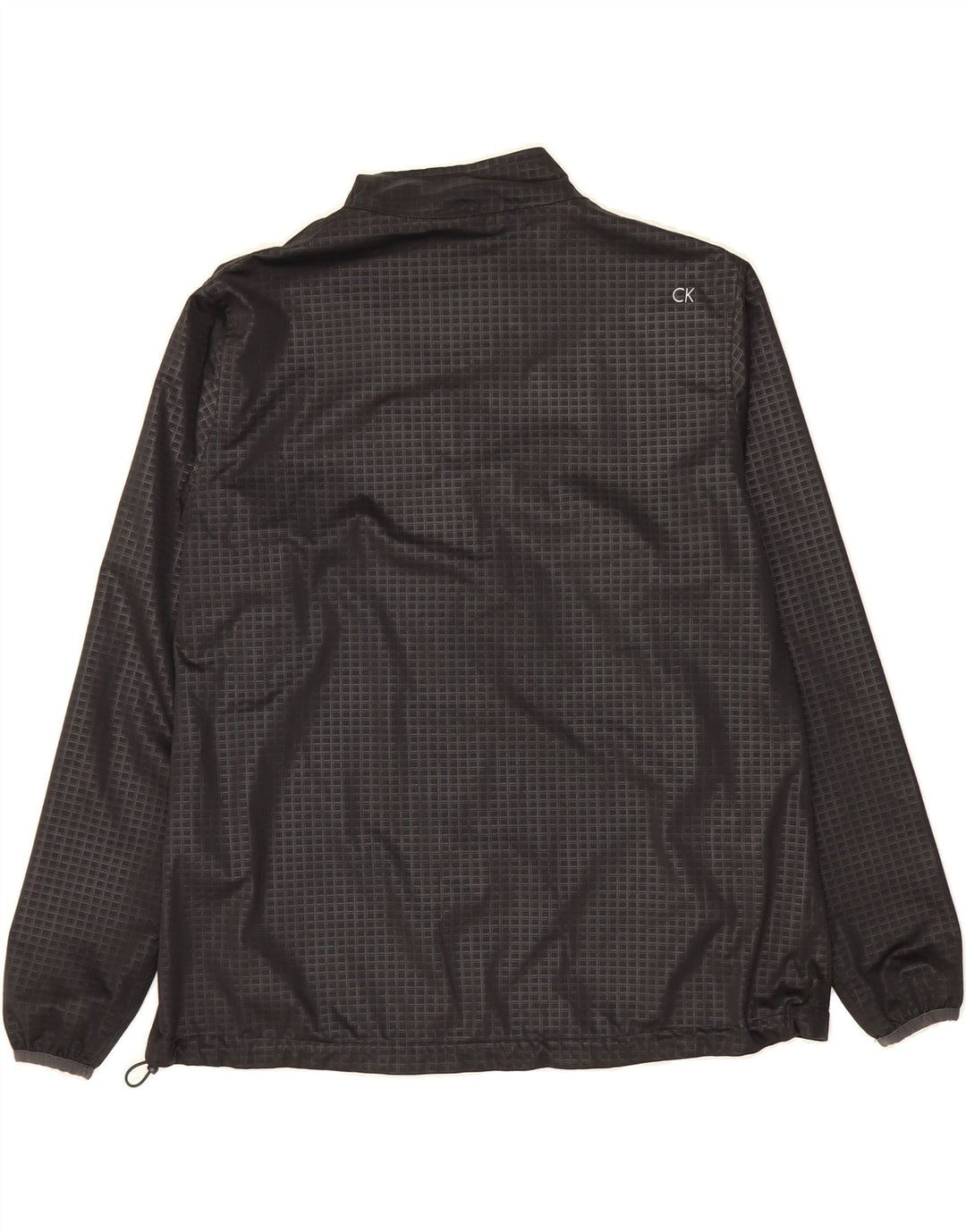 CALVIN KLEIN Mens Golf Rain Jacket UK 42 XL Black Check Polyester Vintage Calvin Klein and Second-Hand Calvin Klein from Messina Hembry 