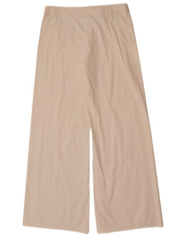Moschino Damen-Freizeithose mit weitem Bein, W32, L33, gebrochenes Weiß
