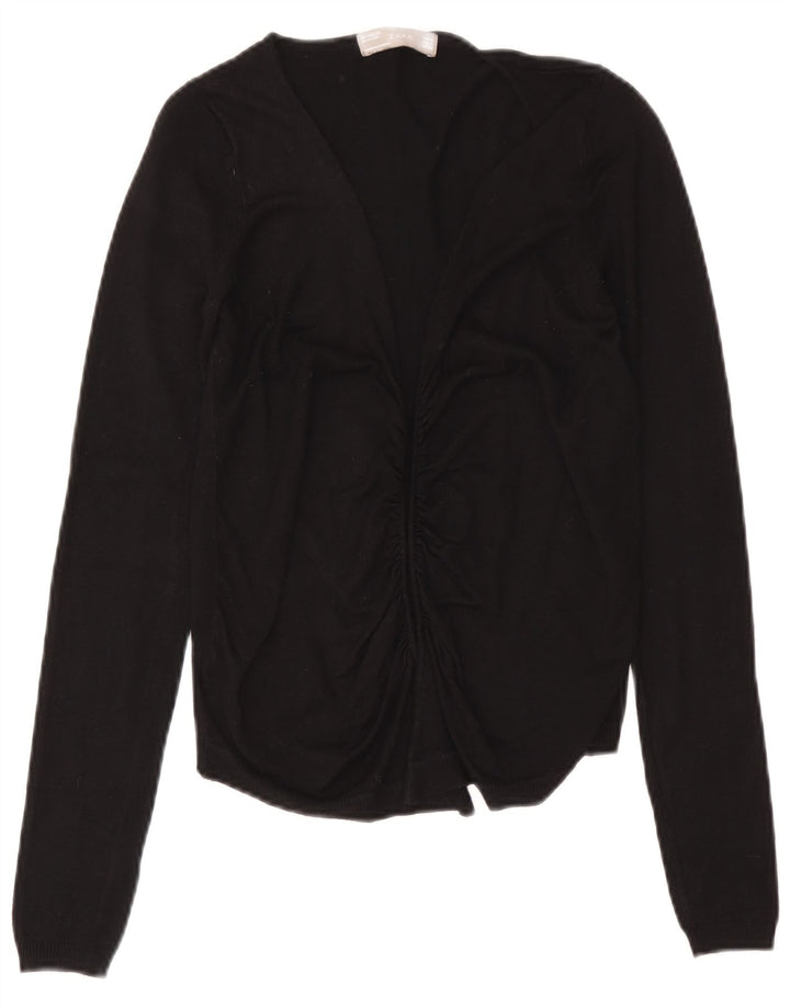 Offener Cardigan für Damen von Zara, Gr. 12, Mittelschwarz, Viskose