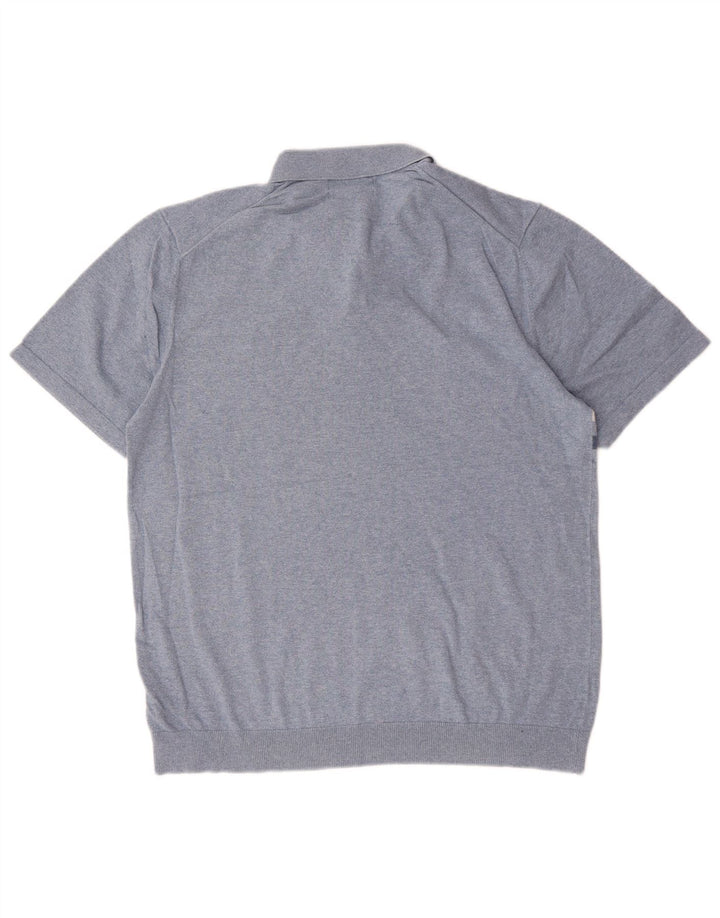 Marks & Spencer Herren-Pullover mit Polokragen, Größe L, Blau, Farbblock