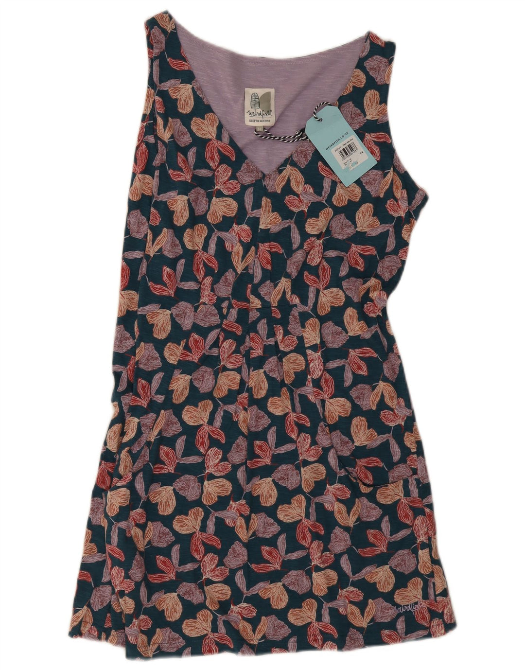 Weird Fish Ärmelloses A-Linien-Kleid für Damen, Größe M, mehrfarbig, Blumenmuster