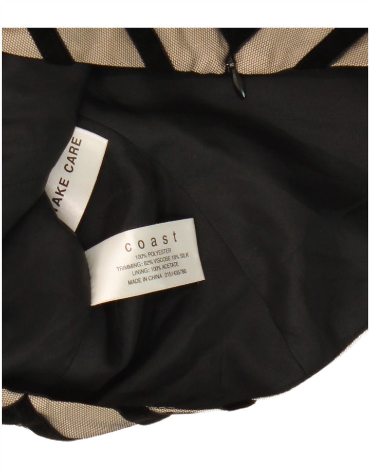 Coast Damen Ärmelloses Crop Top UK 12 Medium Beige Chevron Polyester