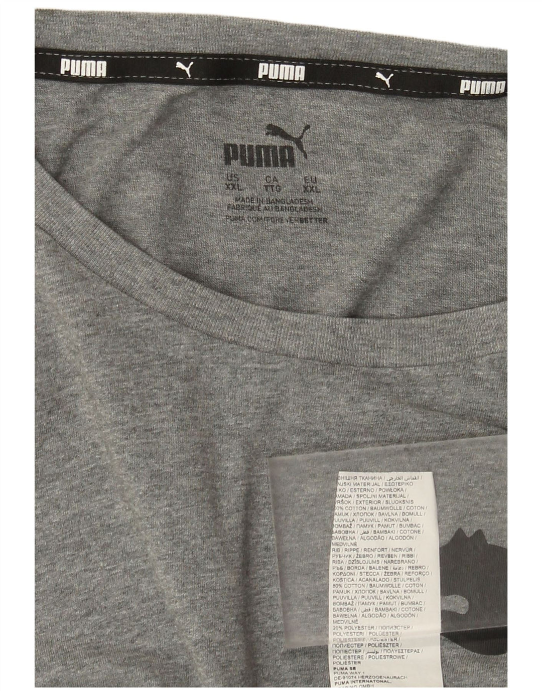 Puma Herren Grafik T-Shirt Top 2XL Grau meliert Baumwolle