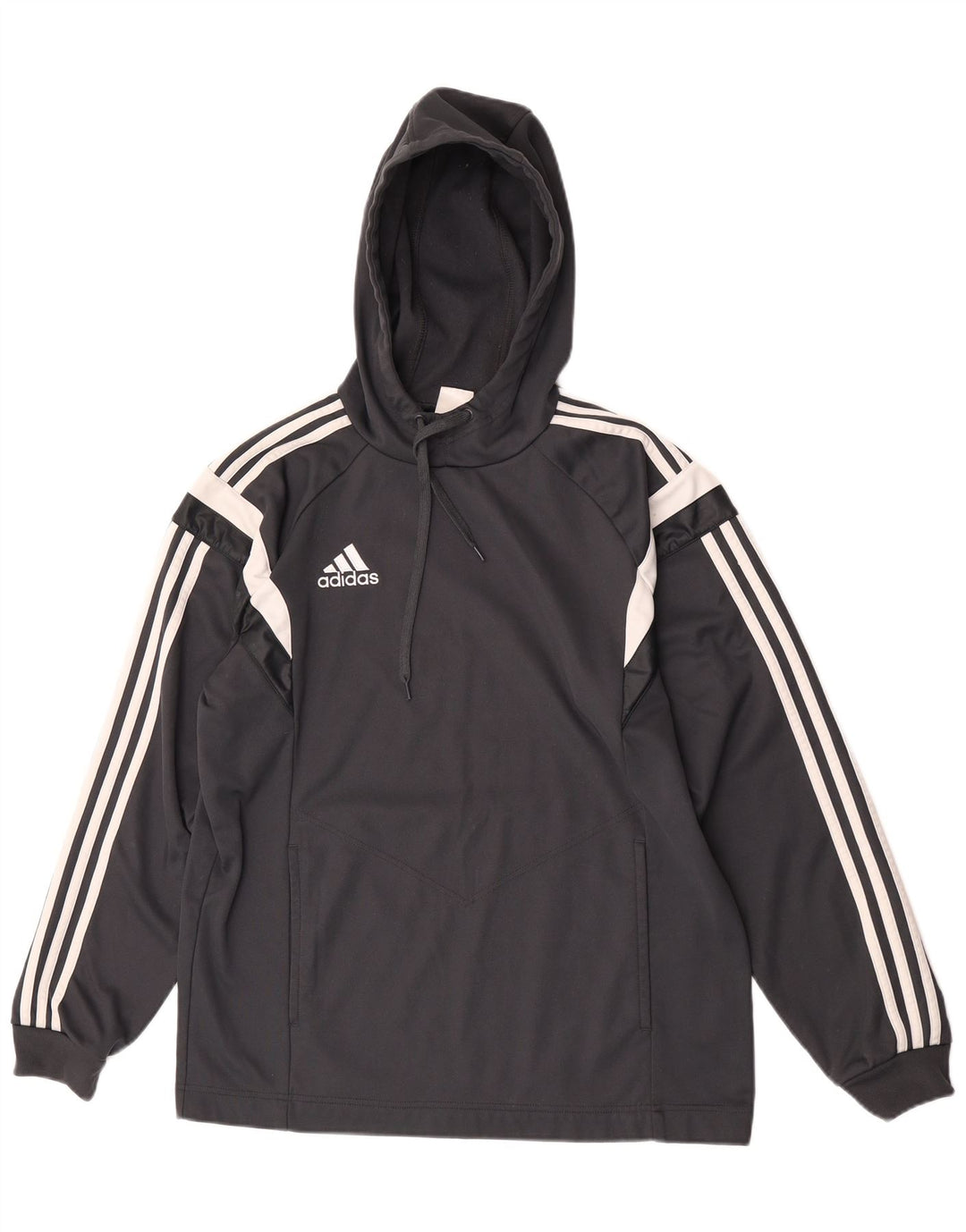 Adidas Herren Kapuzenpullover Mittelgraues Colourblock-Polyester