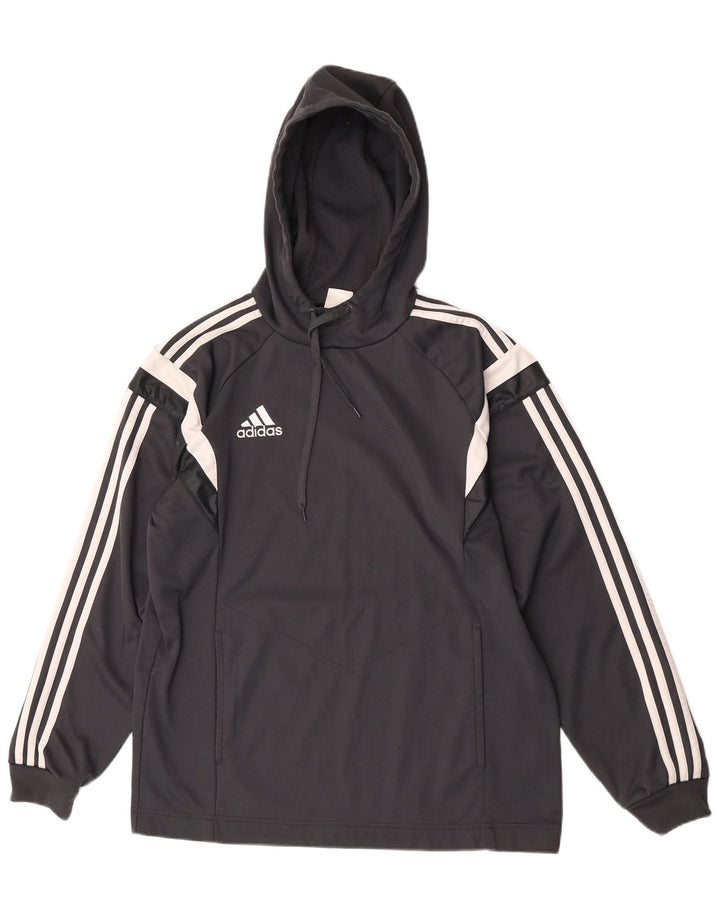 Adidas Herren Kapuzenpullover Mittelgraues Colourblock-Polyester