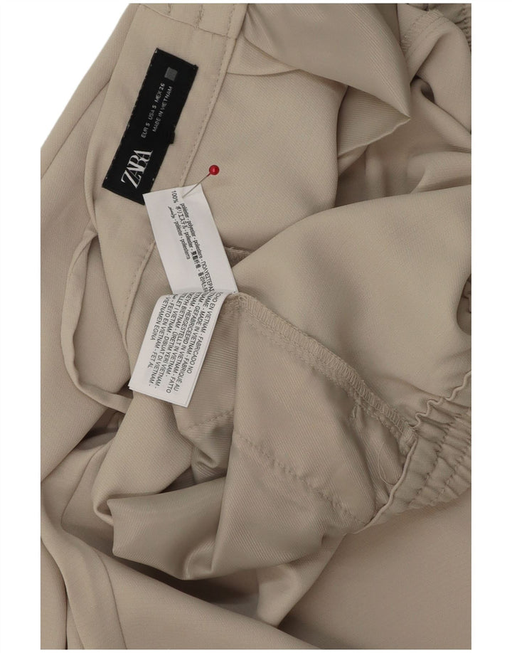Zara Damen Tapered Casual-Hose, Größe S, W26, L25, Grau, Polyester
