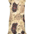 VINTAGE Womens Basic Dress UK 12 Medium Beige Floral | Vintage Vintage | Thrift | Second-Hand Vintage | Used Clothing | Messina Hembry 