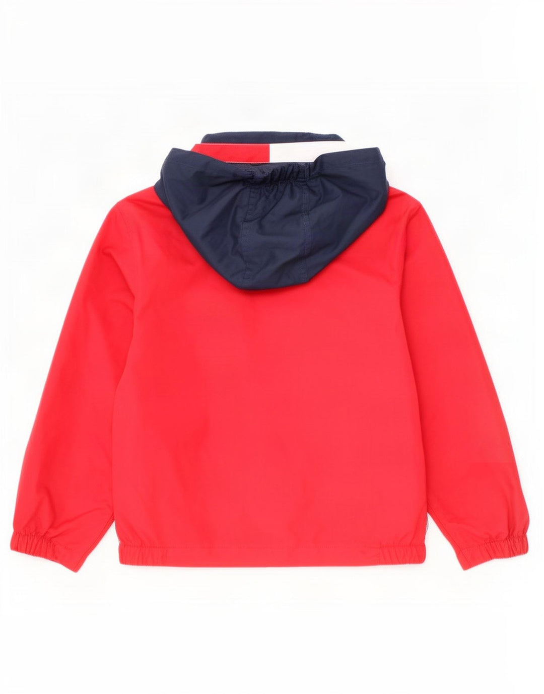 Tommy Hilfiger Jungen-Bomberjacke mit Kapuze, 4–5 Jahre, rotes Farbblockdesign