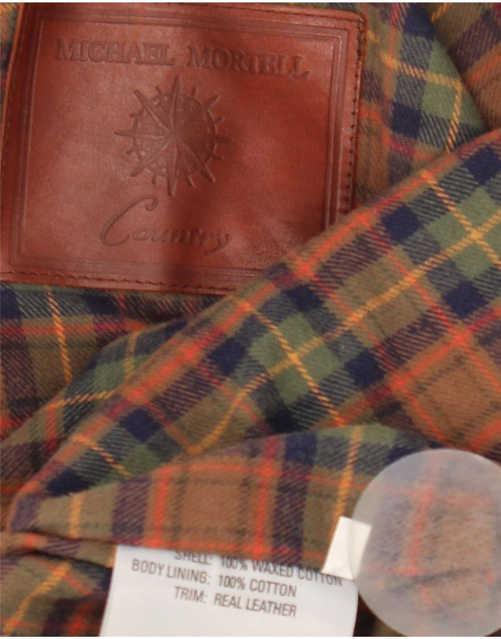 Michael Mortell Herrenjacke aus gewachster Baumwolle, UK 40, große braune Baumwolle