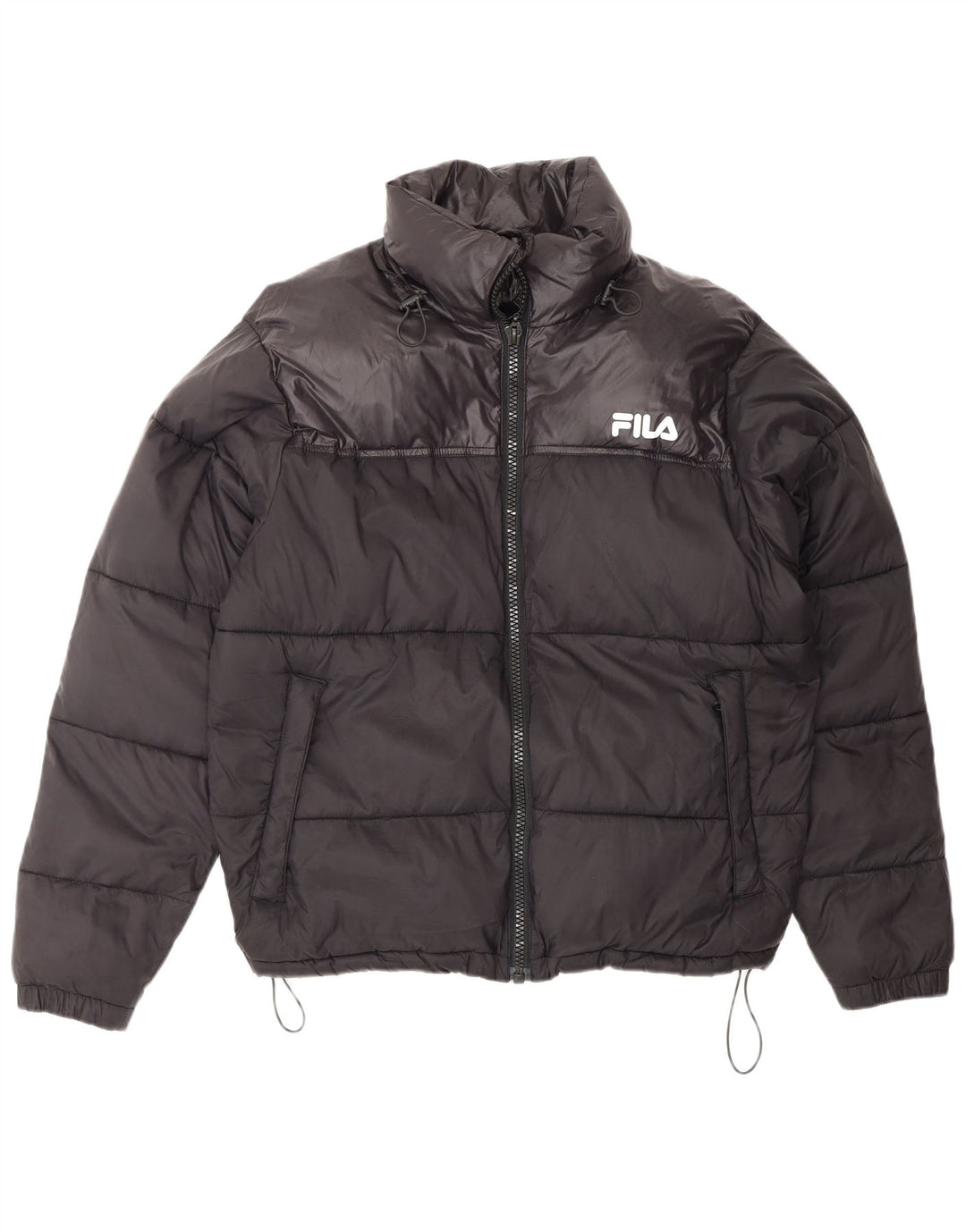 Fila Herren Loose Fit Wattierte Jacke UK 36 Small Schwarz Nylon