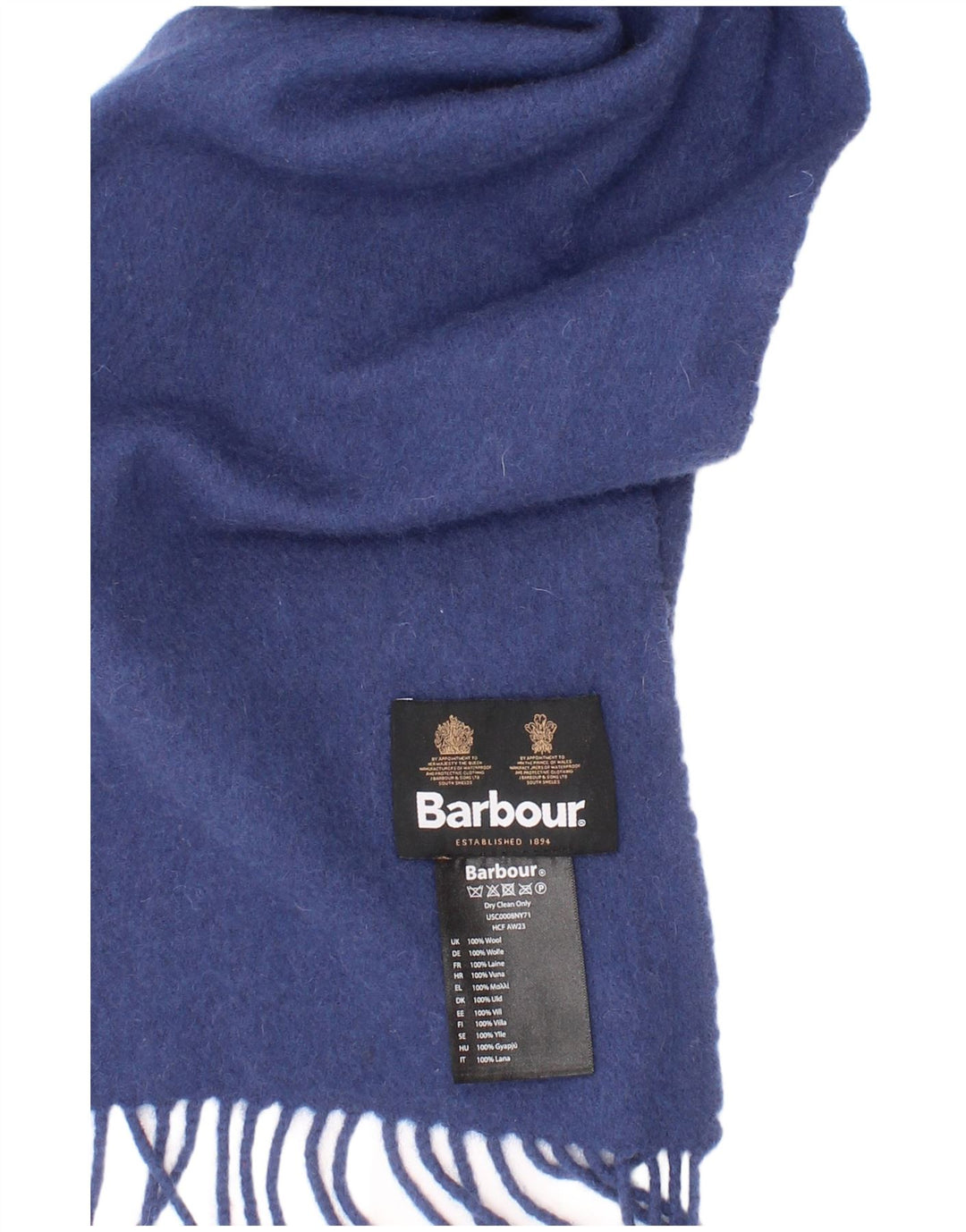 Barbour Herren-Rechteckschal, Einheitsgröße, blaue Wolle