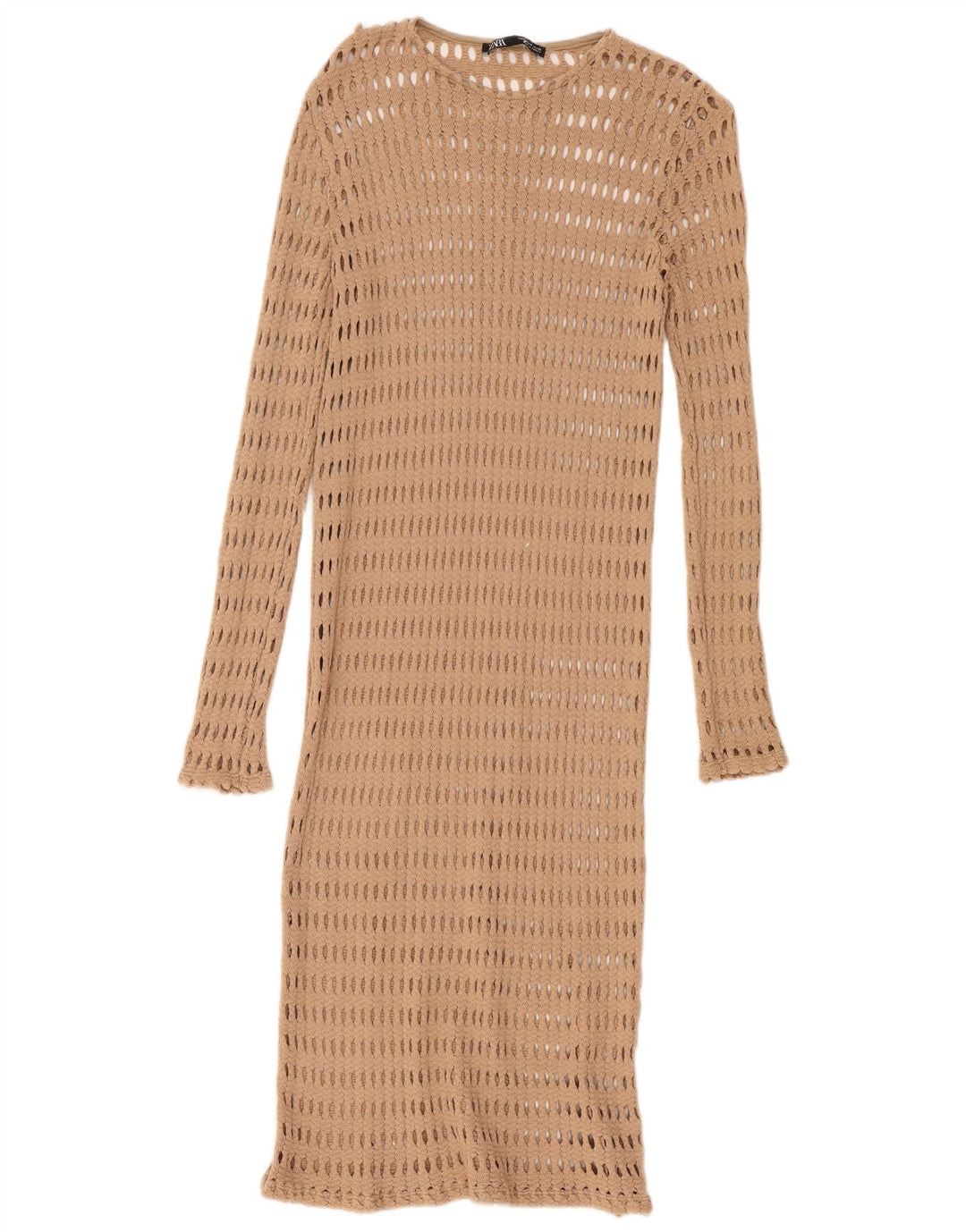 Zara Häkel-Strandkleid für Damen, UK 12, mittelbeige